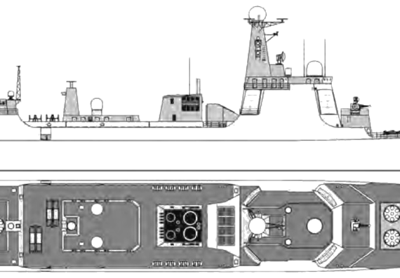 Корабль PLAN Haikou [Type 052C Destroyer] - чертежи, габариты, рисунки